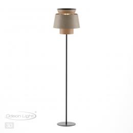 Odeon light 4992/1F PENDANT ODL24 401 черный/бежевый/терракотовый/золотой/металл/экокожа Торшер E27 1*60W KRESSA  - 4 купить